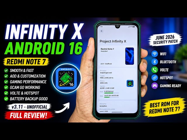 📱 Redmi Note 7 Infinity X ROM v3.11 (Android 16) Review | Smooth, Fast & Daily Driver?