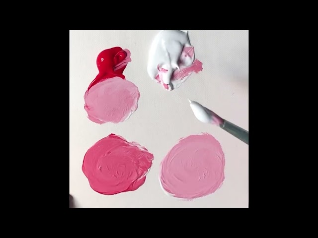 How to make pink colors in acrylic paint. DIY for beginners and art therapy. How to make pink colors