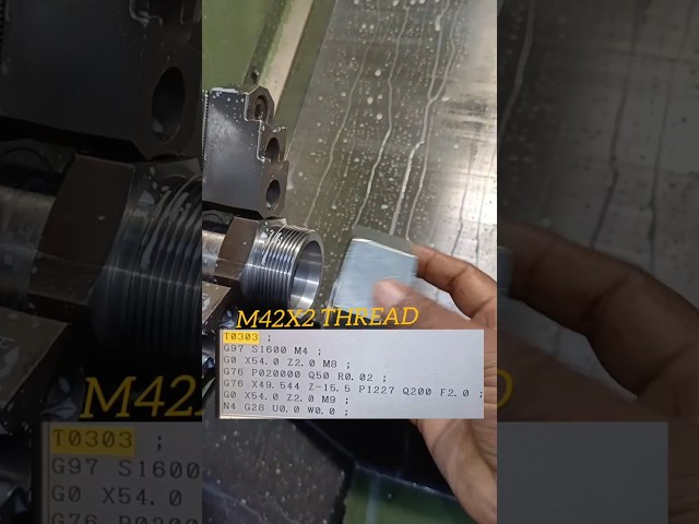 CNC job's 100M 42X2 thread #cnc#cncmachining#Leth #machining #machine #drill #viral #viralreels