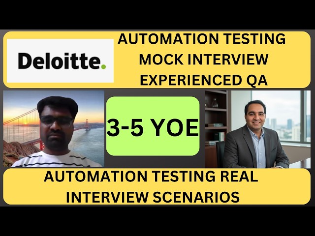 Automation Testing Interview Experience | Real-Time QA & SDET Interview Preparation 2026
