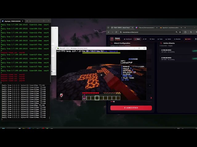 Crashing a minecraft server using Toxicstresser | best ddos c2 2026 | best bypass