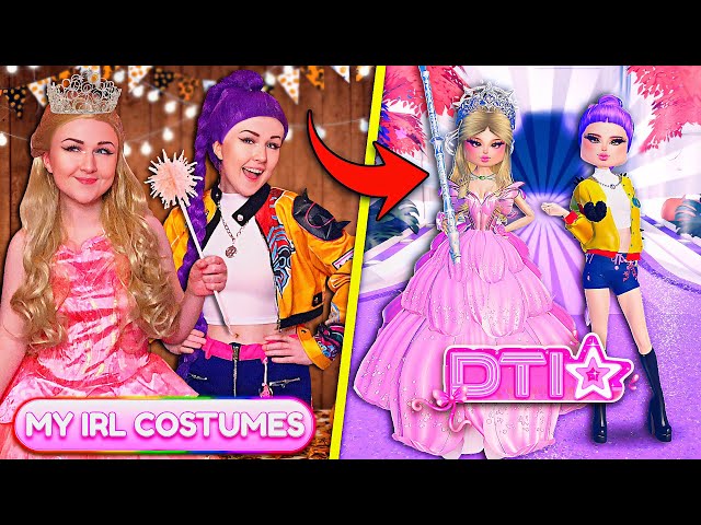 DRESSING Up In MY IRL Halloween COSTUMES & CREATING It In DRESS TO IMPRESS! | ROBLOX Challenge