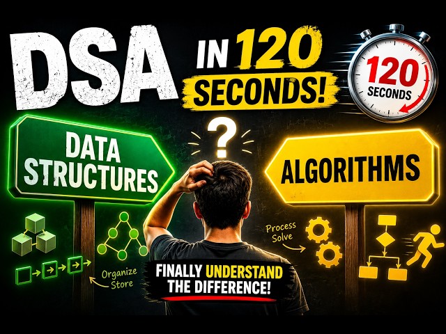 Data Structures vs Algorithms — Explained in 120 Seconds #dsa