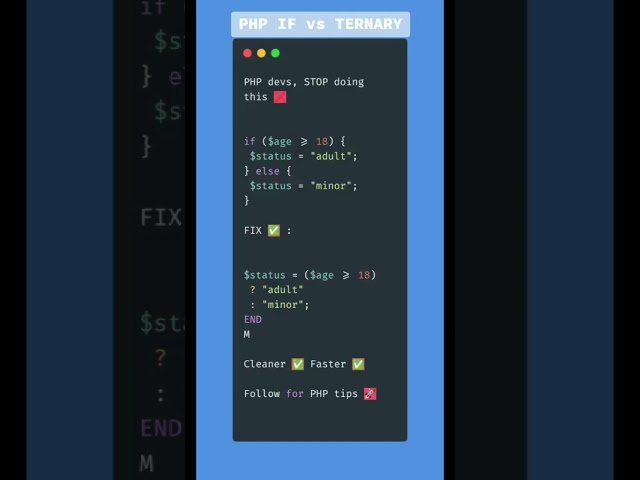 PHP code doesn’t need to be ugly.Clean code = faster reading + fewer