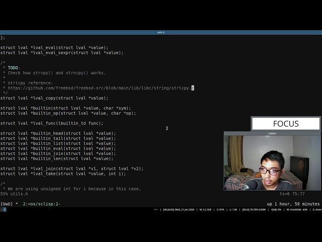 Study with me: learn C programming language by building our own lisp (Part 124)