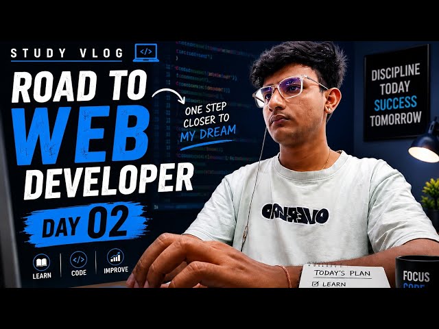 Road to Web Developer | Day 2 🚀 | Study Vlog | One Step Closer