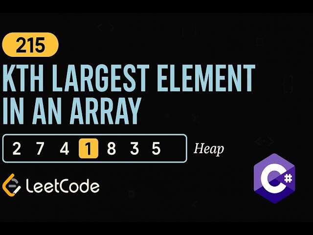 LeetCode 215: Kth Largest Element in an Array | C# Solution | Using Heap |
