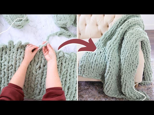 How to Make a Cozy Finger Knit Blanket in 3 Hours (Actually Affordable)