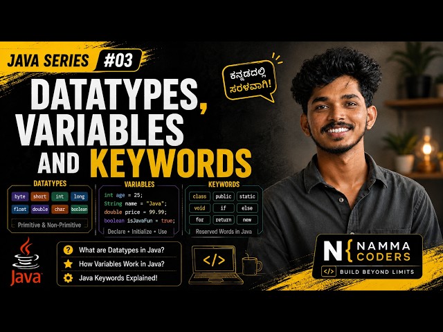 Java Data Types, Variables & Keywords in Kannada | Java Tutorial for Beginners #java #javainkannada