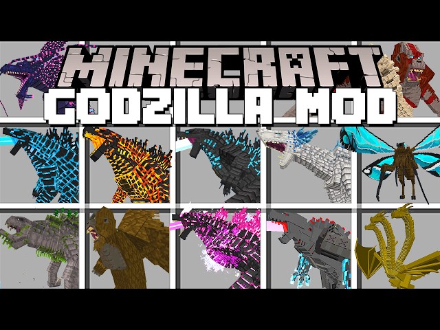 Minecraft GODZILLA MOD / GODZILLA, KING KONG, SHIMO, KING GHIDORAH AND MORE! (Minecraft Mods)