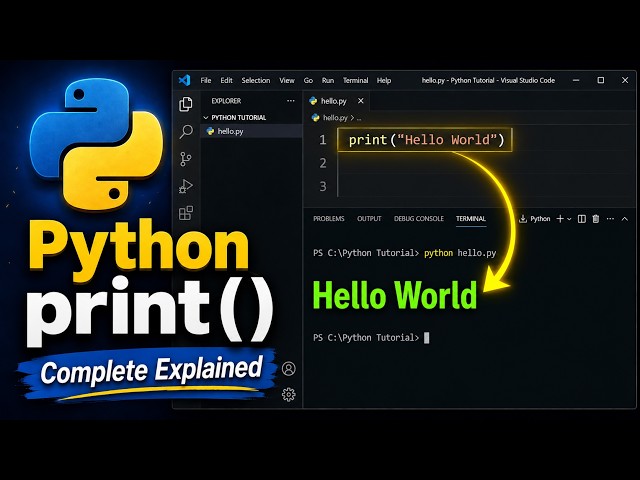 Python Print Function Explained in Hindi | Python Tutorial for Beginners