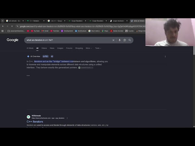 Learning C++ from Scratch | Day 30 | Coding livestream | Data Structures and STL | Iterators