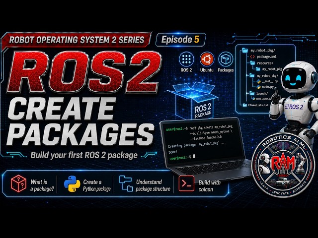#5 ROS2: Create Your First ROS 2 Package | Python, ament & colcon | Episode 5