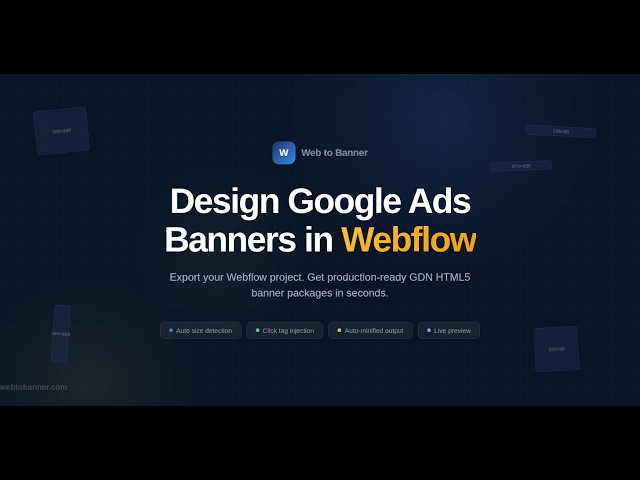How to Create Google Ads HTML5 Banners in Webflow — Web to Banner Tutorial