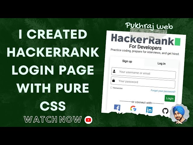 HackerRank Clone - Login Page | part 2