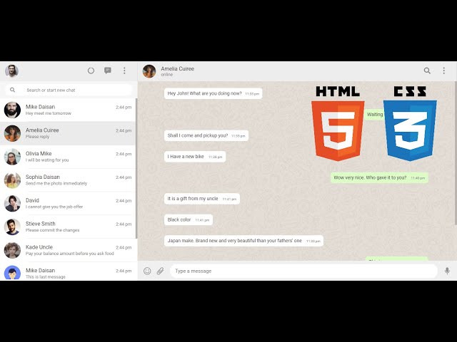 How to create WhatsApp clone using HTML and CSS