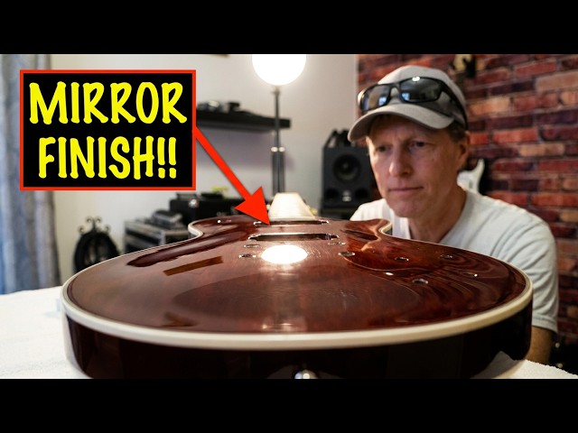 LP Style Guitar Build - Part 6: Final Sanding & Polishing The Veneer Top! #guitarkit #guitarbuilding
