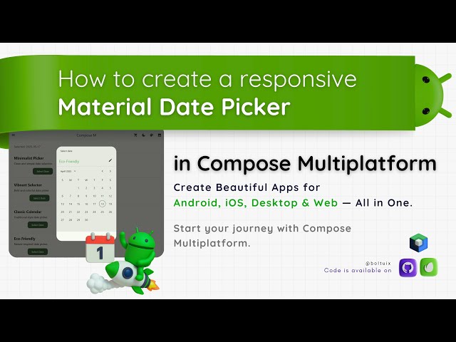 Jetpack Compose Multiplatform Date Picker Tutorial | Material 3 UI with Future Date Validation | KMP