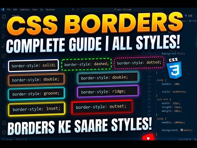 CSS Border Styling Complete Tutorial in Hindi Border Ke Saare Styles Explained CSS Border Full Guide