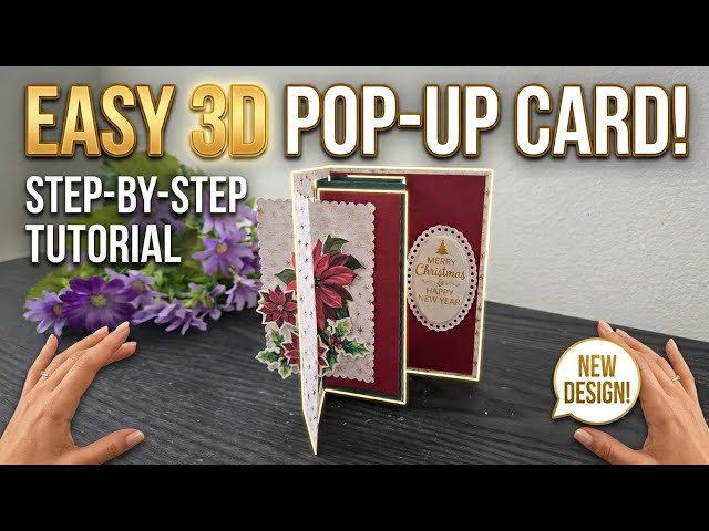 Easy 3D Pop-Up Christmas Card Tutorial! 🎄 Easy Handmade Card Idea that fits in A2 Envelope 