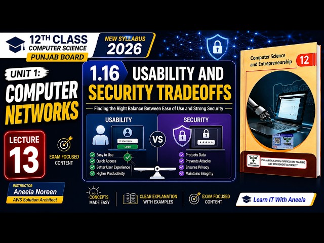Usability and Security Tradeoffs Explained | Class 12 Computer Networks Lecture 13