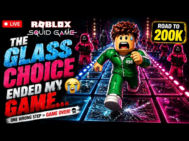 🔴 The Glass Choice Ended My Game... 😭 | Roblox Squid Game Glass Bridge | ROAD TO 200K