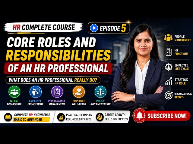 Core Roles and Responsibilities of an HR Professional | HR Complete Course Episode 5