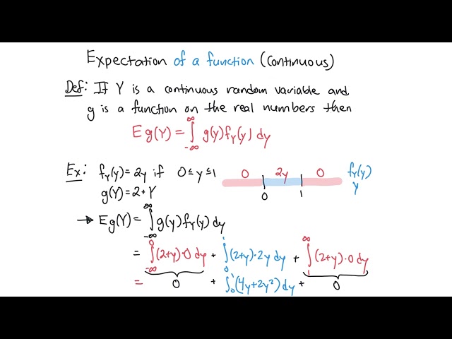 Continuous Probabilities - Expectation of a function