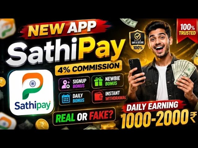 SathiPay New App | 4% Commission | Signup Bonus | Newbie Bonus | Daily Bonus Real Or Fake? #sathipay