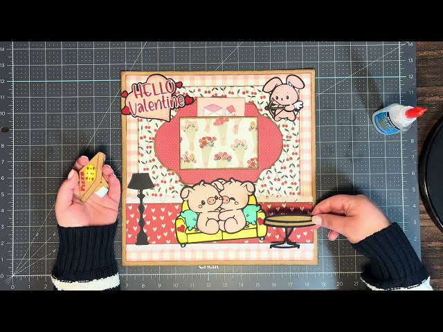 Hello Valentine Scrapbook Layout