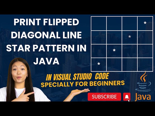 10. How to Print Flipped Diagonal Line Star Pattern in Java in Visual Studio Code