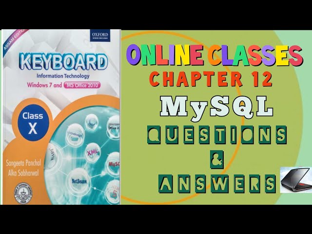 SEBA COMPUTER SCIENCE|CLASS 10| CHAPTER 12| MYSQL | EXERCISE