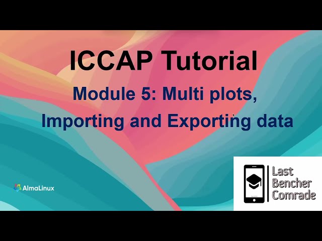 ICCAP Tutorial | Module 5 | Multi plots | Import data | Export data