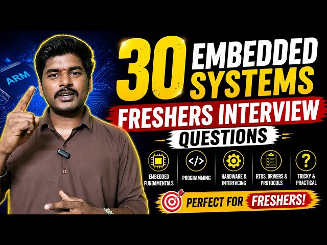 🔥 Top 30 Embedded Systems Interview Questions for Freshers (2026) | Crack Your First Embedded Job 🚀