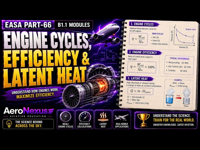 EASA Module 2 Physics | Engine Cycles, Efficiency & Latent Heat Explained (Part-66 B1.1 Training)