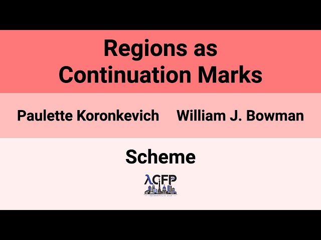 [Scheme'26] Regions as Continuation Marks