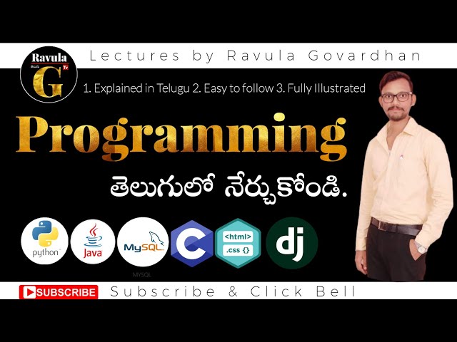 Programming tutorials in Telugu | python | Java | C
