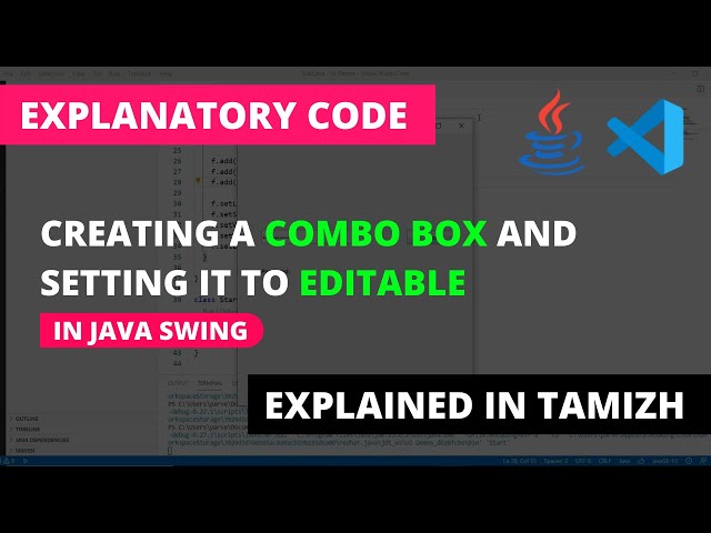 Creating a Combo Box and setting it to Editable | Java Swing | Tamil | Code Screens
