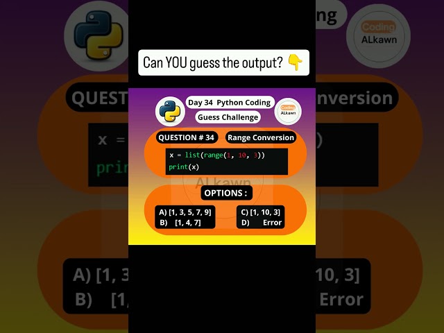 34/40 Test your Python knowledge #programming #education #viral #subscribe #software #java #coder