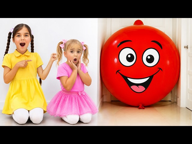 Alice and Leila Hide and Seek with Surprise Balloons