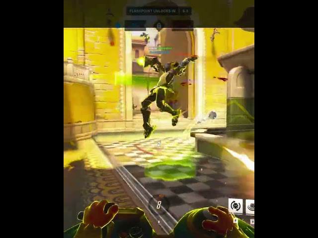 Ball plows through tiny balls