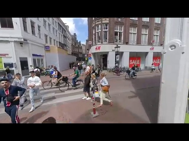 【VR180 3D 4K】ロックダウン解除後のアムステルダムのメインストリート