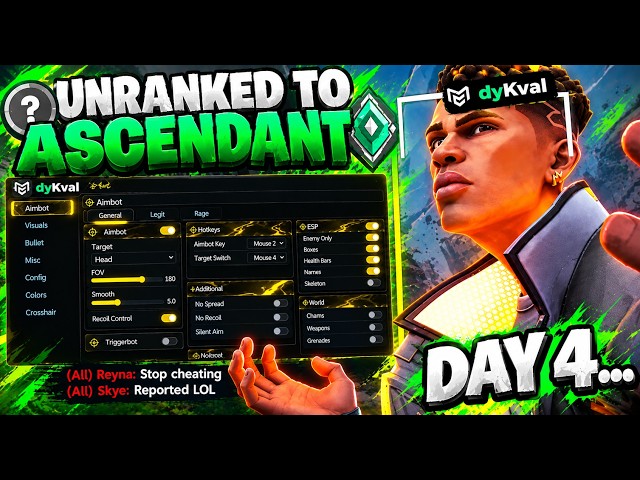 Day 4 – Using Valorant Cheats In Ranked (Unranked to RADIANT without bans)