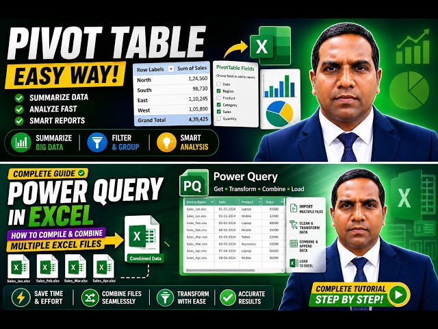 Power Query in Excel | How to Compile & Combine Multiple Excel Files | Complete Tutorial