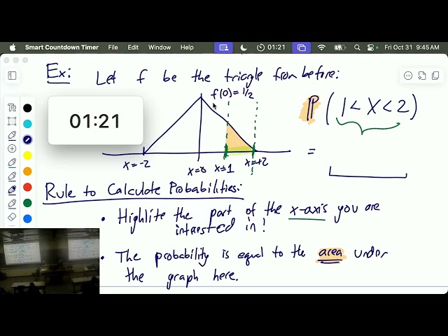 Introduction to Probability Density Functions and Continuous Random Variables STAT1200 Oct 31 F25