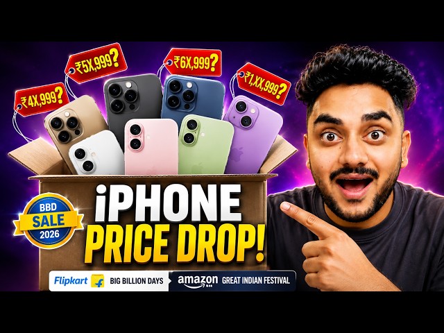 iPhone 15, 16, 17 Pro & Pro Max Price Drop 🔥 Flipkart BBD & Amazon Great Indian Festival Sale 2026
