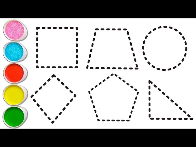 Shapes drawing for kids, Learn 2d shapes, colors for toddlers | Preschool Learning part - 2064
