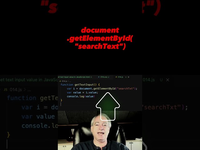 Get text input value with JavaScript #javascript #shorts