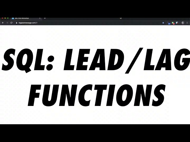 SQL: LEAD/LAG WINDOW FUNCTIONS