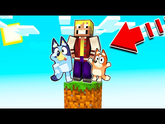 SOBREVIVO EN 1 BLOQUE CON BLUEY Y BINGO EN MINECRAFT
